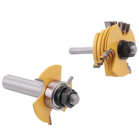 2 stk. Slotfræser 3-vinge Fræserbit 1/2 1/4 tommer Justerbar Træbearbejdningsværktøj