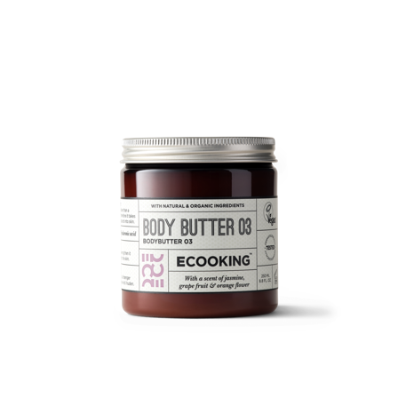 Ecooking Bodybutter 03 250 ml - Fugtgivende, Blødgørende med Jasmin, Grape og Appelsinblomst