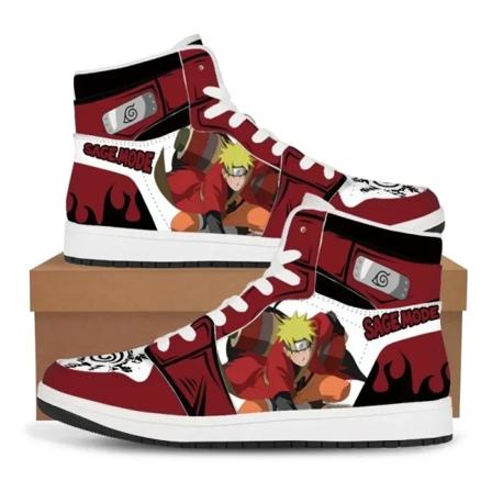 Naruto Anime Skor Herr Dropshipping Kakashi Itachi Cartoon Cosplay Sneakers One Piece Luffy Ace Högtopp Löparskor Barn Present 15 45
