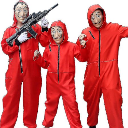 Barn Vuxen La Casa De Papel Halloween kostym med set