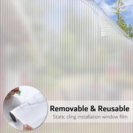 3D vindusfilm 30x200/45x200/60x200cm, frostet vindusdekor uten lim, personvern for bad og stue