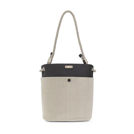 Chloé, Key Medium Bucket Bag Beige, Dames, Maat:ONE Size,linnen