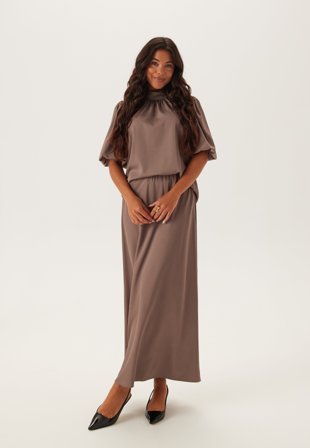 BUBBLEROOM-Satin Midaxi Skirt-XS