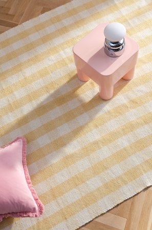 Jotex - Teppe Ull/Ull Gul/hvit BILLE - Kjøp Ulltepper hos Jotex