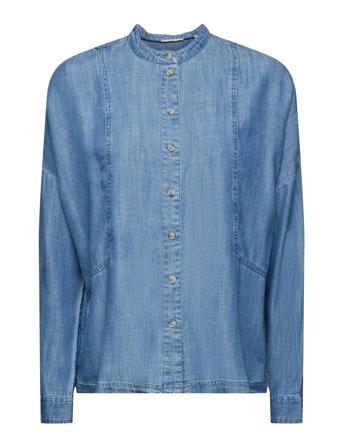Lightweight Denim Blouse Bluse Langermet Blå Esprit Casual*Betinget Tilbud