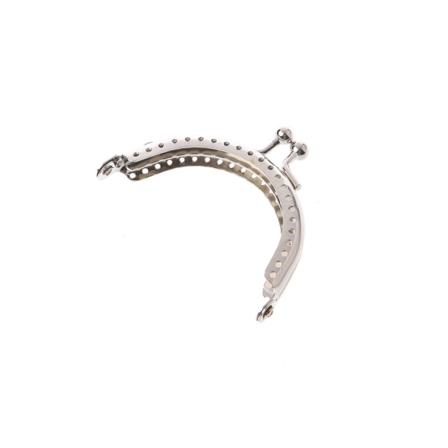 1 ST Metallram Kiss Spänne Båge För Clutch Myntväska Silver Tone 6,5 cm
