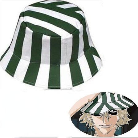 Anime Bleach Urahara Kisuke Cosplay Hat Cap Dome Vihreä Ja Valkoinen Raidallinen Kesä Cool Hat Vesimeloni Hat