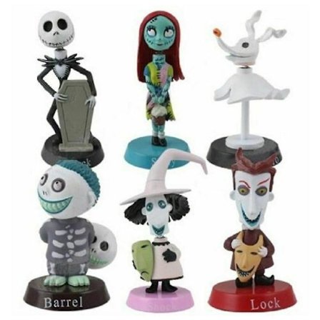6 stk./sæt The Nightmare Before Christmas Figur Model Legetøj Dekoration Gaver