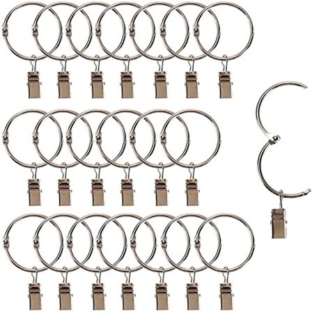 Messing gardinringe med clips, metal gardinringe med rustproo