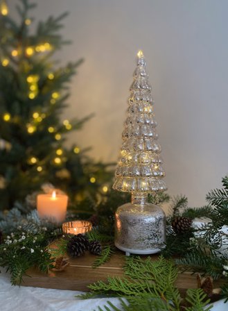 Juletre funkle M/lys og bevegelse H36 - sølv