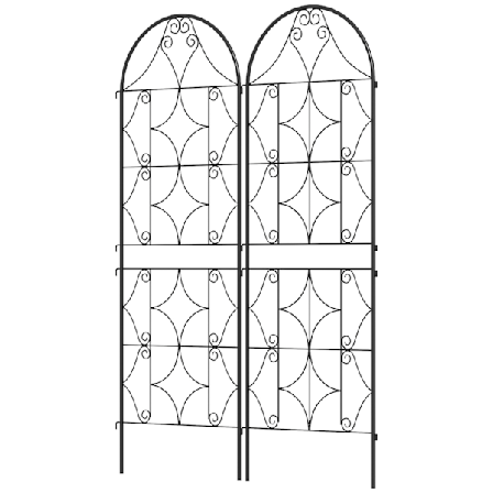Rootz Metal Trellis Set - Rose Grille - Climbing Plant Support - Rust -Free - Förbättrar trädgårdsestetik - 50x150 cm, svart