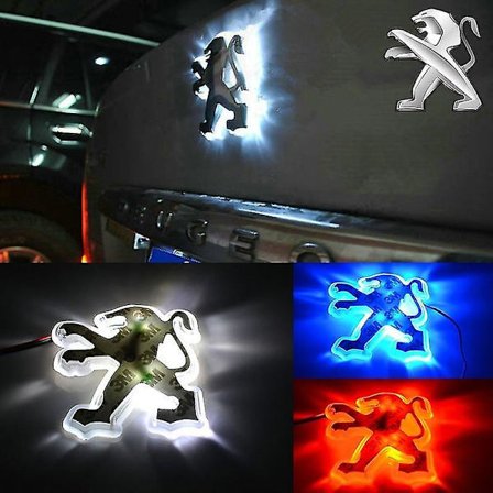 1 kpl 2d Led-auton takalogon valomerkki embleemi taustavalo Peugeotille