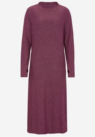 Cellbes of Sweden - Myk Jersey-kjole med lommer i plommemelange for damer i størrelse 50/52