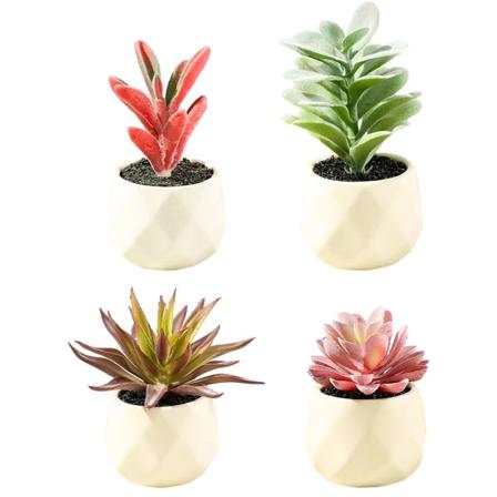 4 kpl keinotekoinen mehevä bonsai luova sisustus