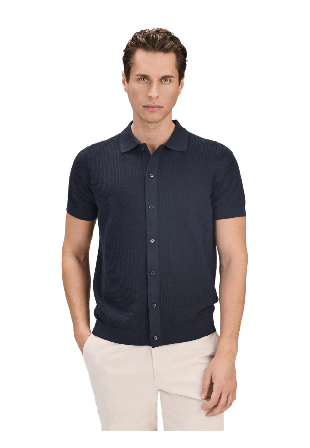 John Henric Cotton Knitted S/s Shirt T-shirts Herr XS