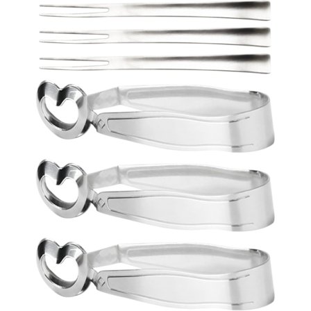 Snegletang i rustfritt stål med gaffel for snegler, frukt