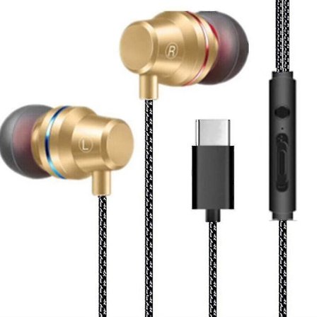 Hörlurar Typ-c In-ear Usb-c Hörlurar Trådbundna Headset Med Mikrofon Öronproppar