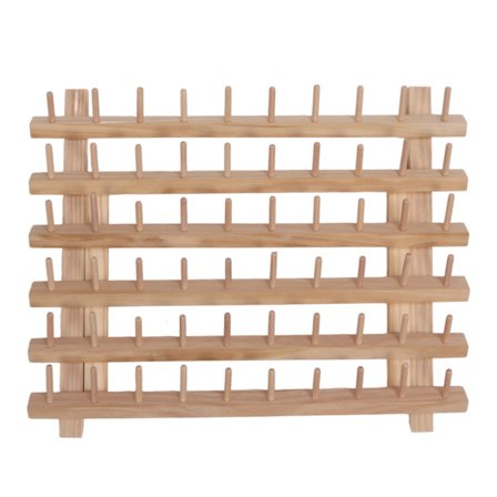 Trætrådsstativ - Miljøvenlig Bøgetræ Sammenklappelig Trådholder til Nem og Sikker Opbevaring af 60 Spoler - Perfekt Trådorganisator til Quilting