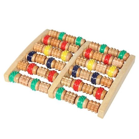 1 stk. fodmassager i træ fodsål rulle hjul fodpleje forsyning til kvinder mænd ældre