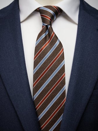 John Henric Men's Braune Gestreifte Krawatte Size 7,5