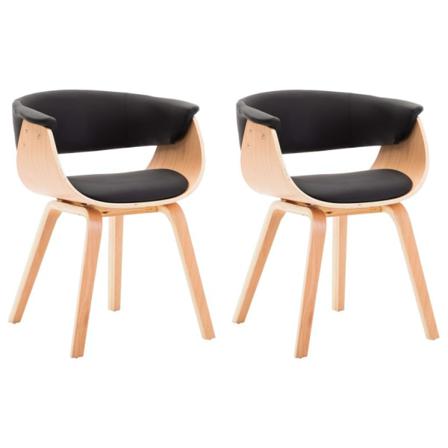 Vidaxl Matstolar 2 St Svart Böjträ Och Konstläder Svart