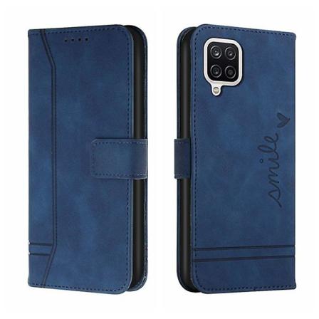 Til Samsung Galaxy F22 Retro Hud Føl Horisontal Flip Blød Tpu + Pu læderetui med holder & kortpladser & fotoramme (blå)