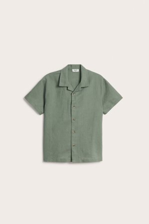 Kappahl | Pellavasekoitetta oleva lyhythihainen paita Vihreä 170 | Vihreä