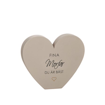 Stående hjärta i trä - Morfar