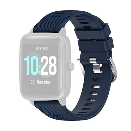 19mm Universal silikoni ristikkäisraidallinen ranneke - Keskiyön Sininen