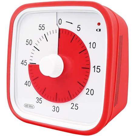 Visuell nedtellingstimer, Oversize klasserom visuell timer for barn og voksne, holdbar mekanisk kjøkkentimerklokke