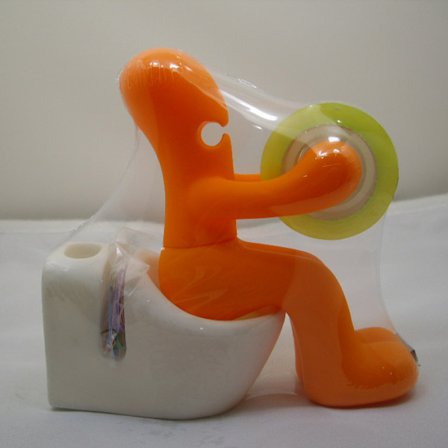 (oransje) Kontorrekvisita - morsom tape dispenser - holder - morsom og