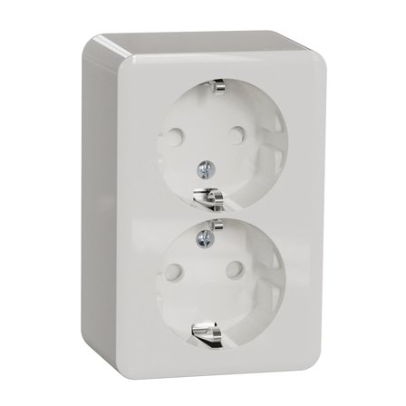 Schneider Electric Exxact WDE015596 Stikkontakt 2-veis, jordet, dybde: 42 mm Hurtigkobling, Strømbrytere & vegguttak