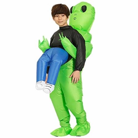 Inflatable Alien Costume for Kids, for Halloween, Cosplay, Fancy Dress Green