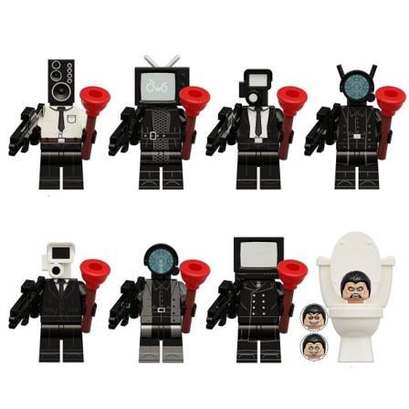 8 st/set Skibidi Toalett Minifigur Actionfigurer Byggklossar Leksaker[GL]