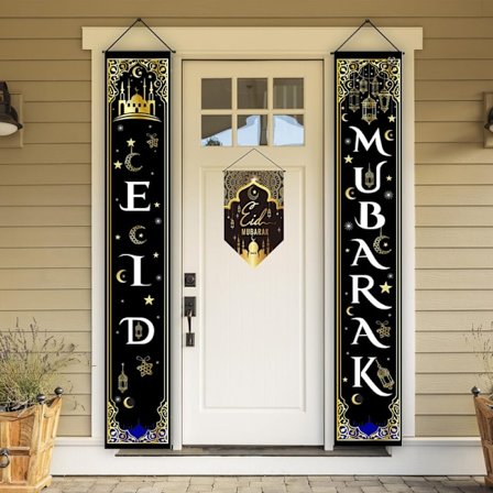 Eid Mubarak Dørbanner for dørbannere, dekorasjoner, verandabanner, ytterdør, skilt,