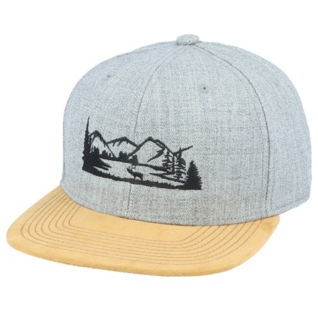 Iconic - Gris snapback Casquette - Deer Nature Silhouette Grey/Suede Snapback @ Hatstore