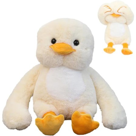 Mykt kosedyr And, Søt And Plysjleke Dekker Øynene og Er Egnet for Å Leke Titt-tei, Gjemmeleken Myk And