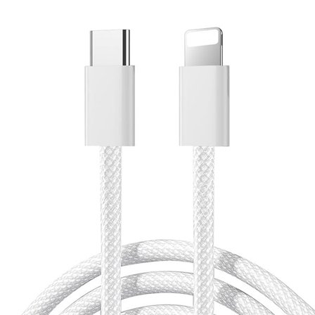 Joyroom S-A45 Ben Series 30W-kabel (USB-C - Lightning) Flettet 1m - Hvid