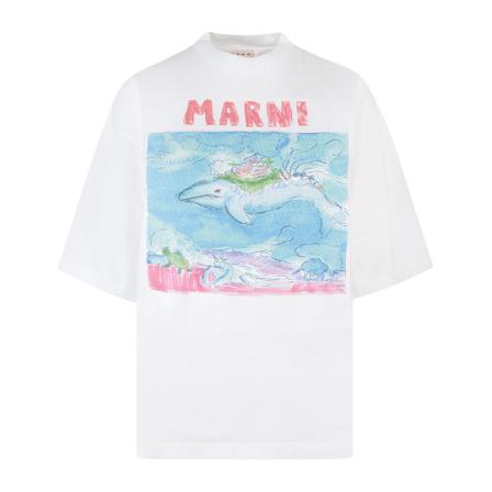 Marni, T-Shirts Biały, Kobieta, Rozmiar: XS