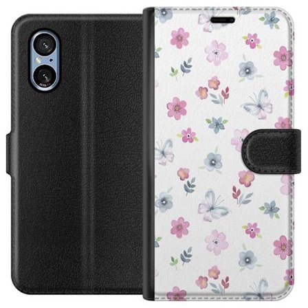 Plånboksfodral till Sony Xperia 10 VI med Blommor och fjärillar