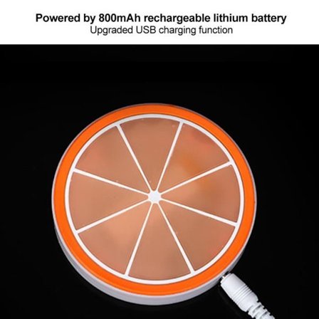 Lysende kopmåtte USB opladning kopmåtte LED kopholder lys Børnepasning natlys Rund orange