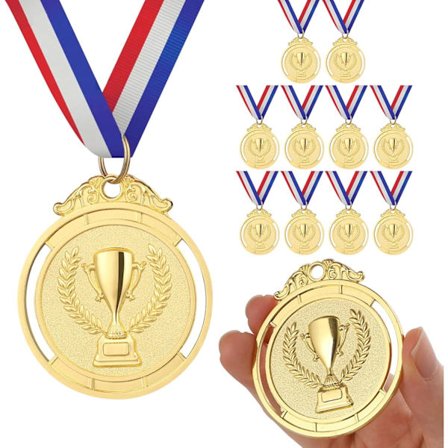 10 Guldmedaljer, Metalmedaljer med halsrem til børn/voksne/studerende/atleter, førstepladsmedaljevindere