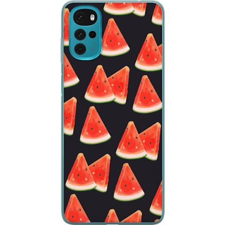 Motorola Moto G22 Gjennomsiktig deksel Vannmelon mønster sommer fruktskiver