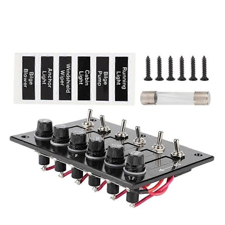 DC 12V/24V 6 Gang ON/OFF Vippekontaktpanel til Marine Båd Campingvogn RV E2U971