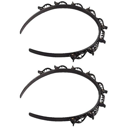 2 stk Dobbel Bangs Hårklipp Hodebånd Twist Verktøy Kvinner