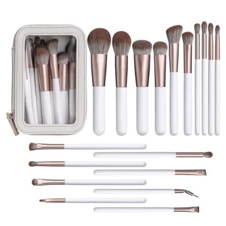 Cosmetic Brush Set 18 Pieces, Makeup Brushes and Storage Boxes