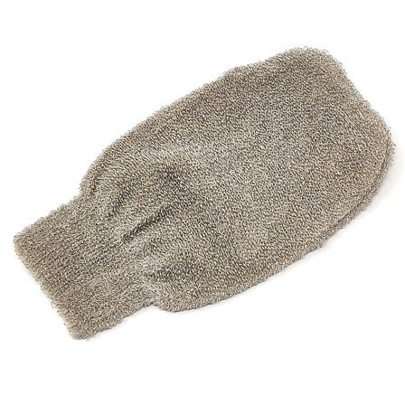 SÆBEVÆRKSTEDET Skrubbehandske af økologisk hør og bomuld Hørfarvet, Skincare, Badetilbehør, Badehandsker