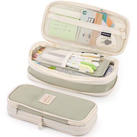 Stor blyantsæske med stor kapacitet, stor penalhus til piger, grøn