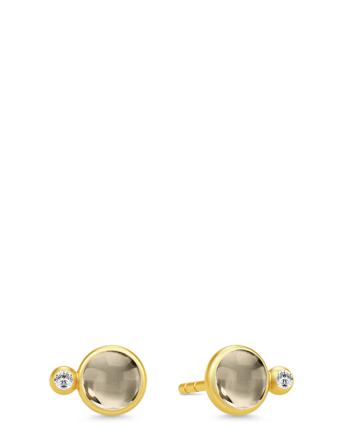 Prime Earstuds - Gold/Smoke Accessories Jewellery Earrings Studs Guld Julie Sandlau