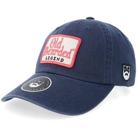 Bearded Man - Blå unconstructed Keps - Bearded Legend Low Profile Wash Navy Dad Cap @ Hatstore